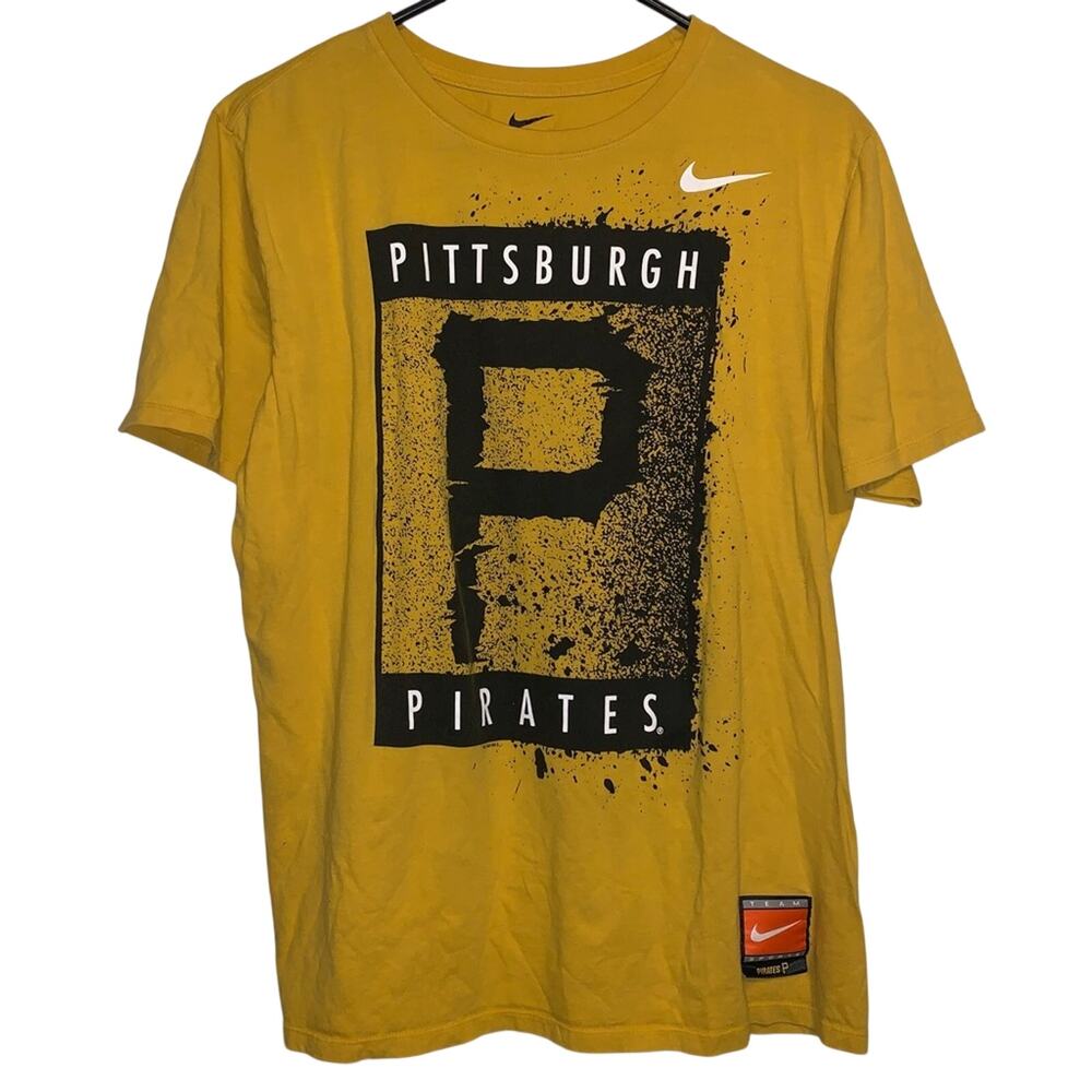 Nike Pittsburgh Pirates MLB Yellow Short Sleeve Shirt Mens Medium
